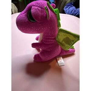 Ty Beanie Boos Darla Dragon Purple Pink Green Glitter Plush Stuffed Animal Toy